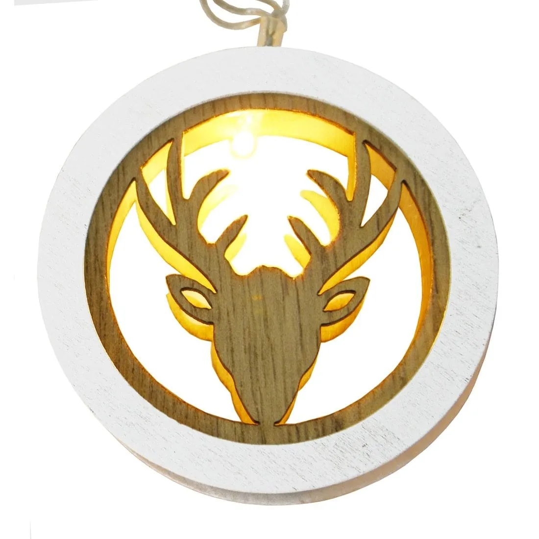10 Warm White LED Reindeer Wooden Christmas Xmas String Lights