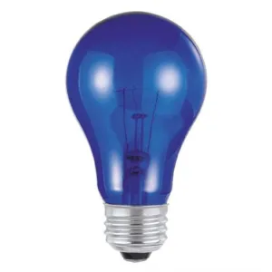 25 Watt A19 Incandescent Transparent Blue E26 (Medium) Base, 120 Volt, Box