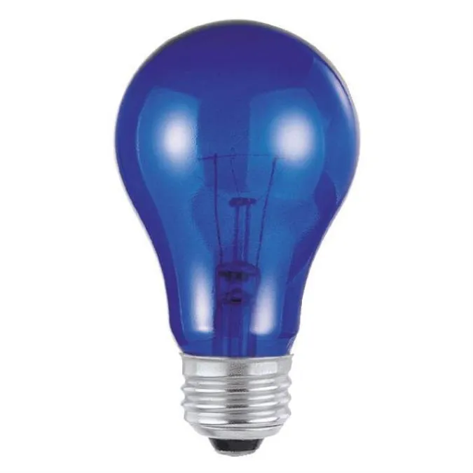 25 Watt A19 Incandescent Transparent Blue E26 (Medium) Base, 120 Volt, Box