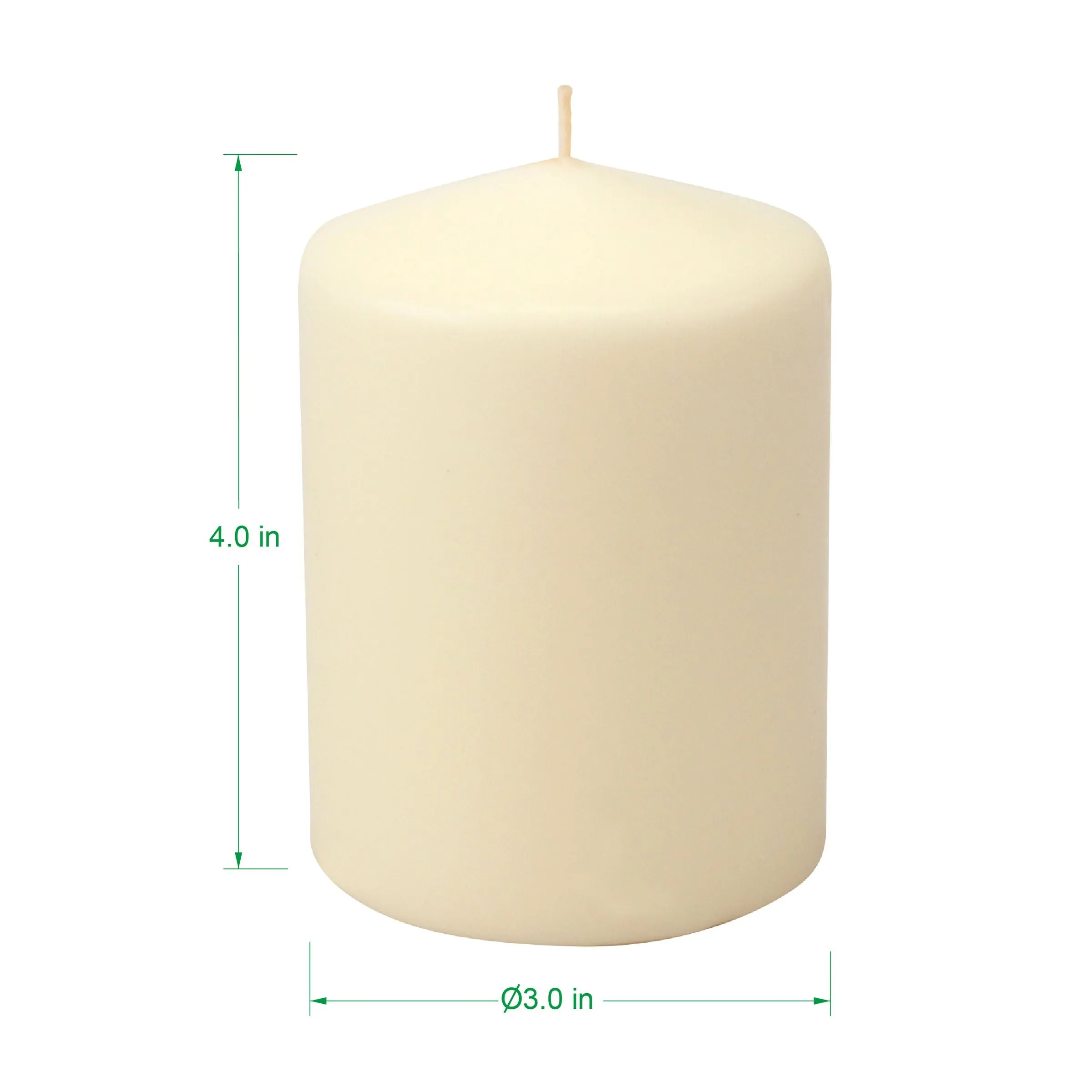 3 x 4 Unscented Ivory Pillar Candles, Set of 6