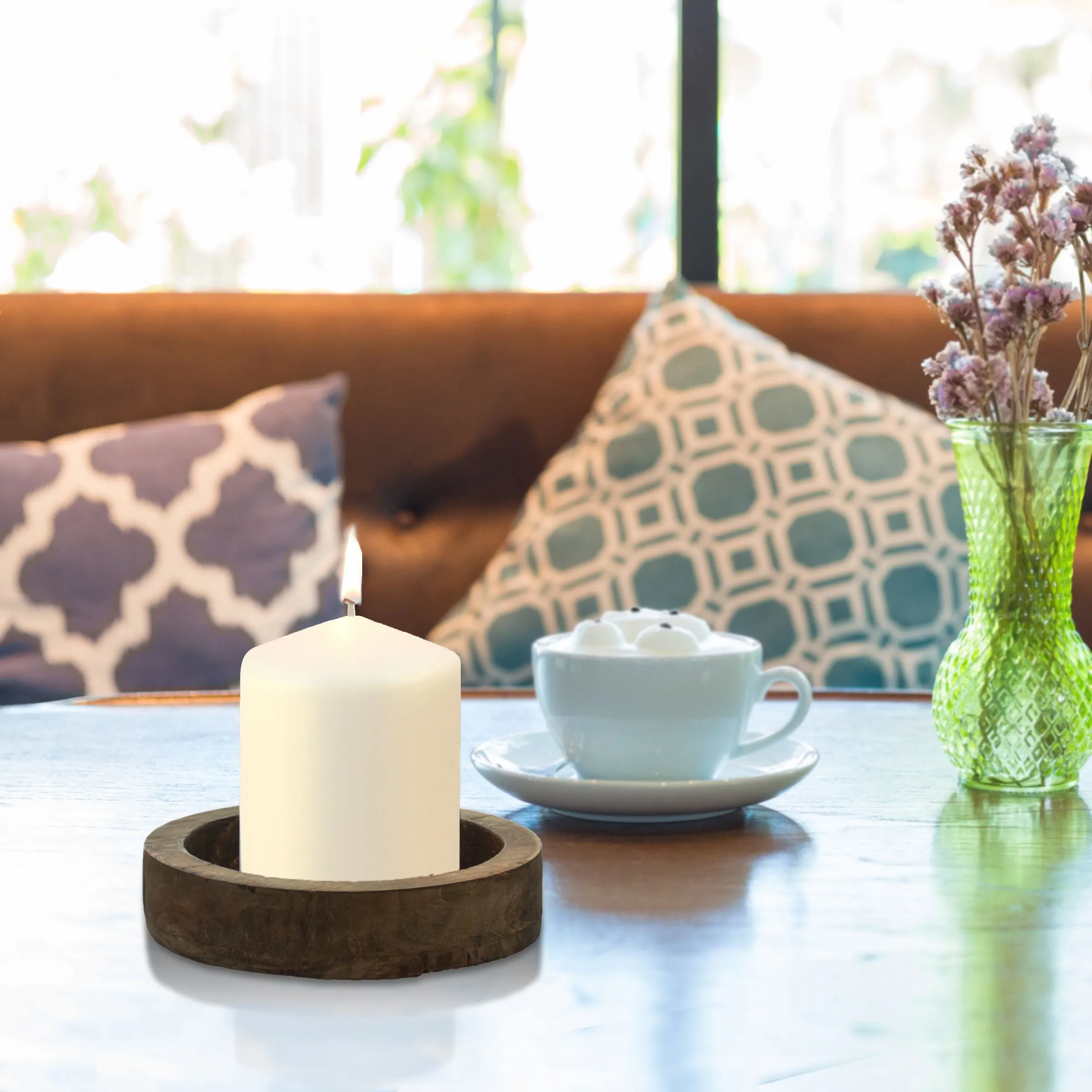 3 x 4 Unscented Ivory Pillar Candles, Set of 6