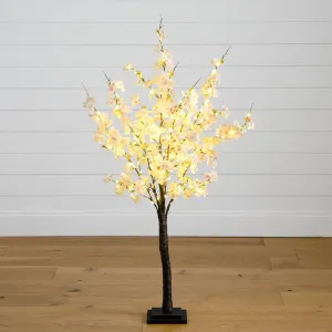 4’ Lighted Artificial Cherry Blossom Tree with 210 Warm White LED Lights