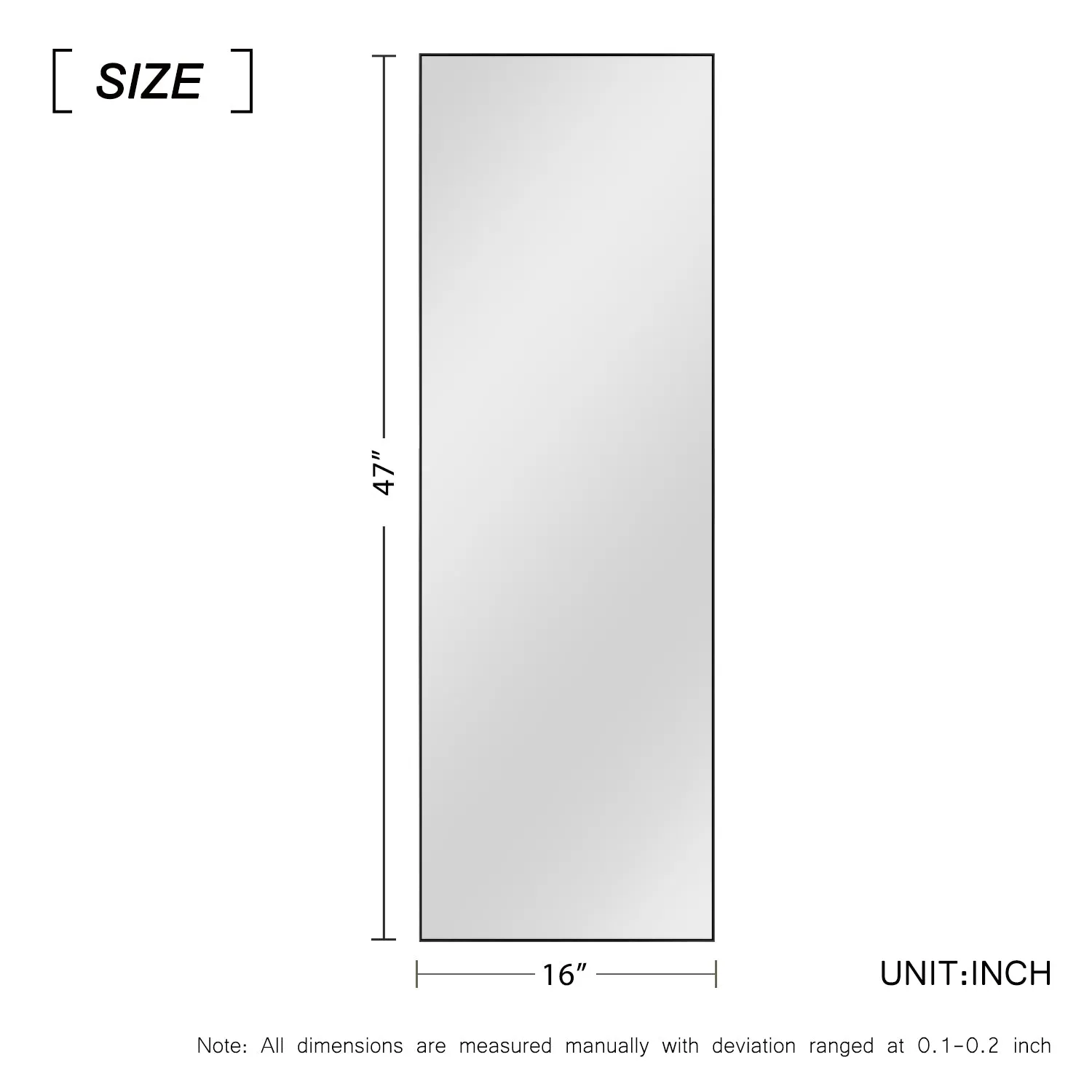 47-in H x 15-in W Metal Framed Full Length Standing Mirror