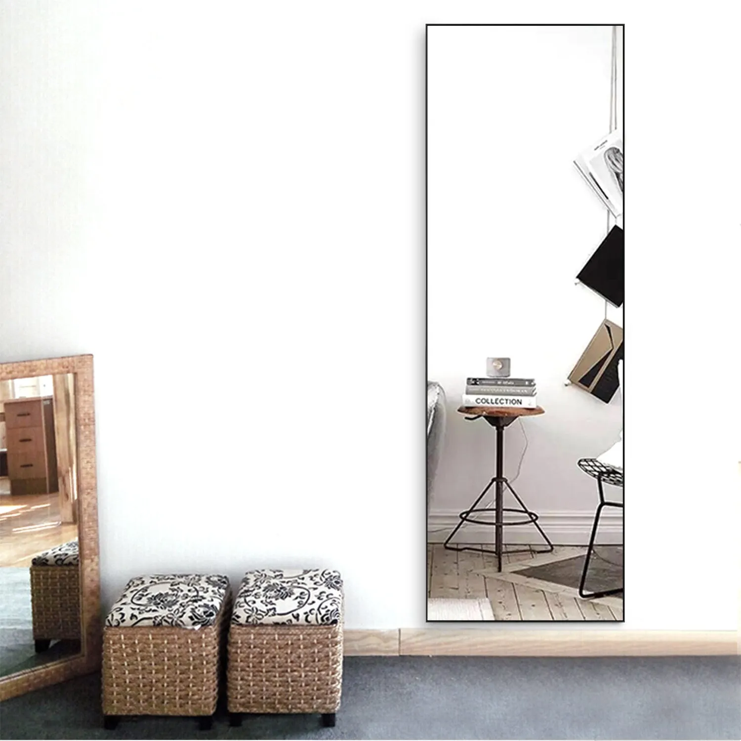 47-in H x 15-in W Metal Framed Full Length Standing Mirror