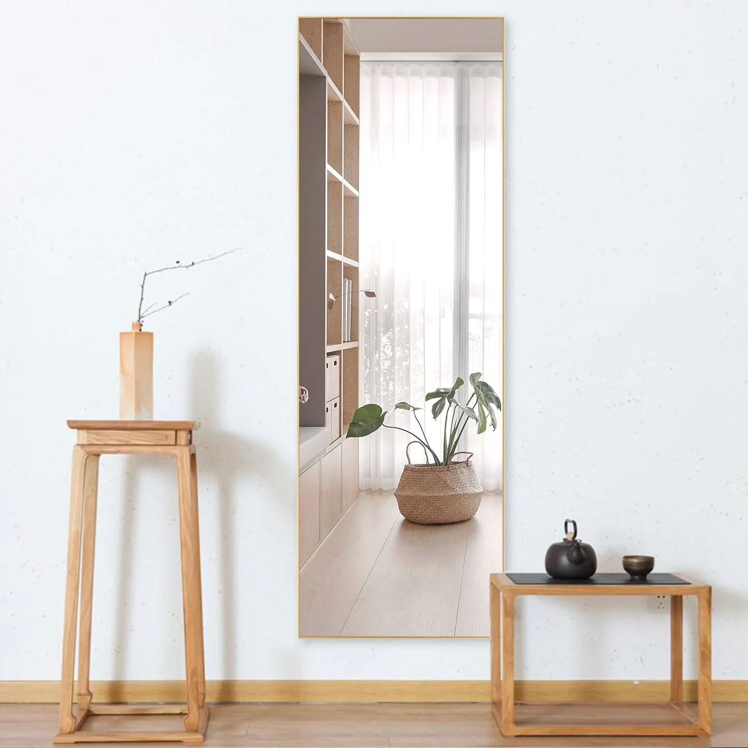 47-in H x 15-in W Metal Framed Full Length Standing Mirror