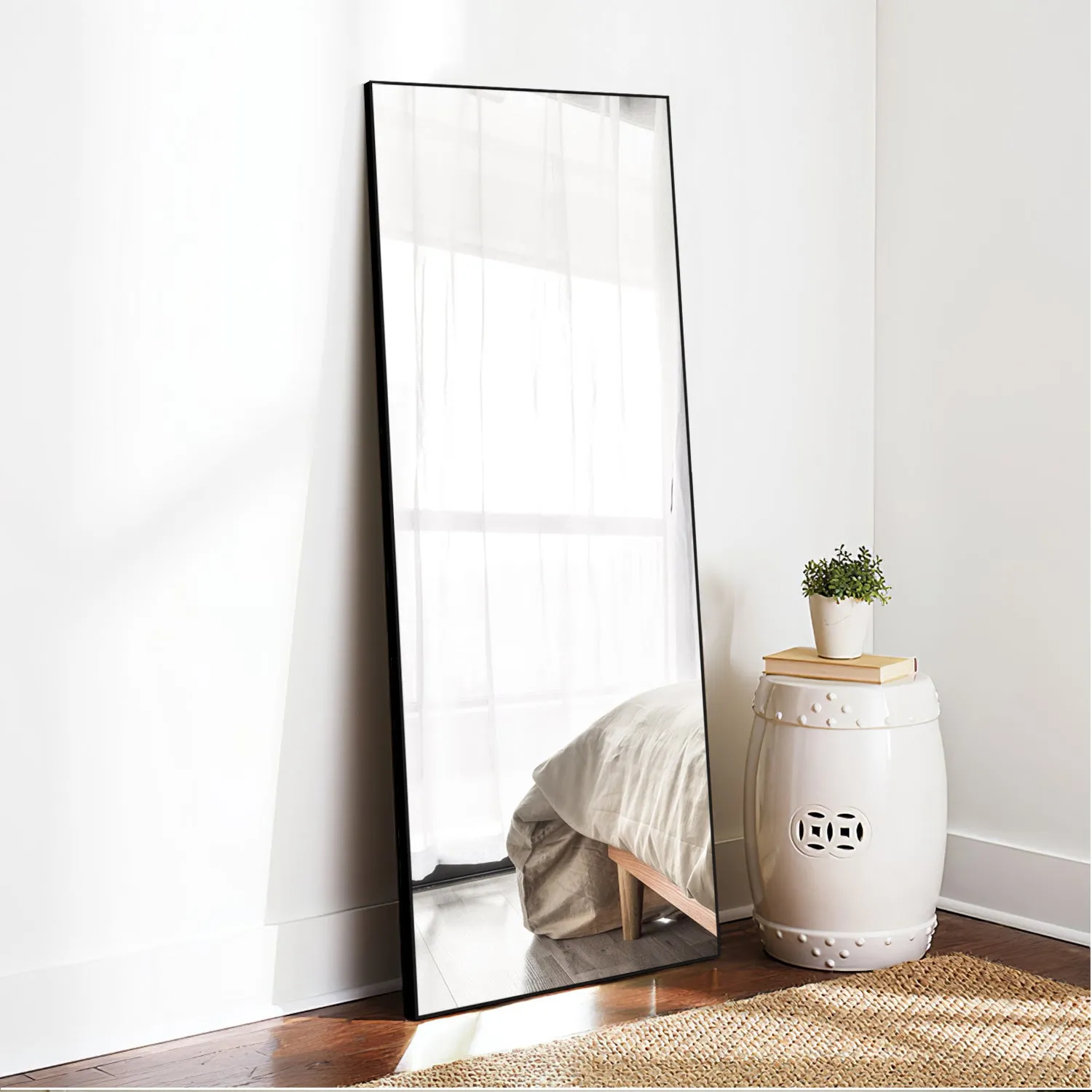 47-in H x 15-in W Metal Framed Full Length Standing Mirror