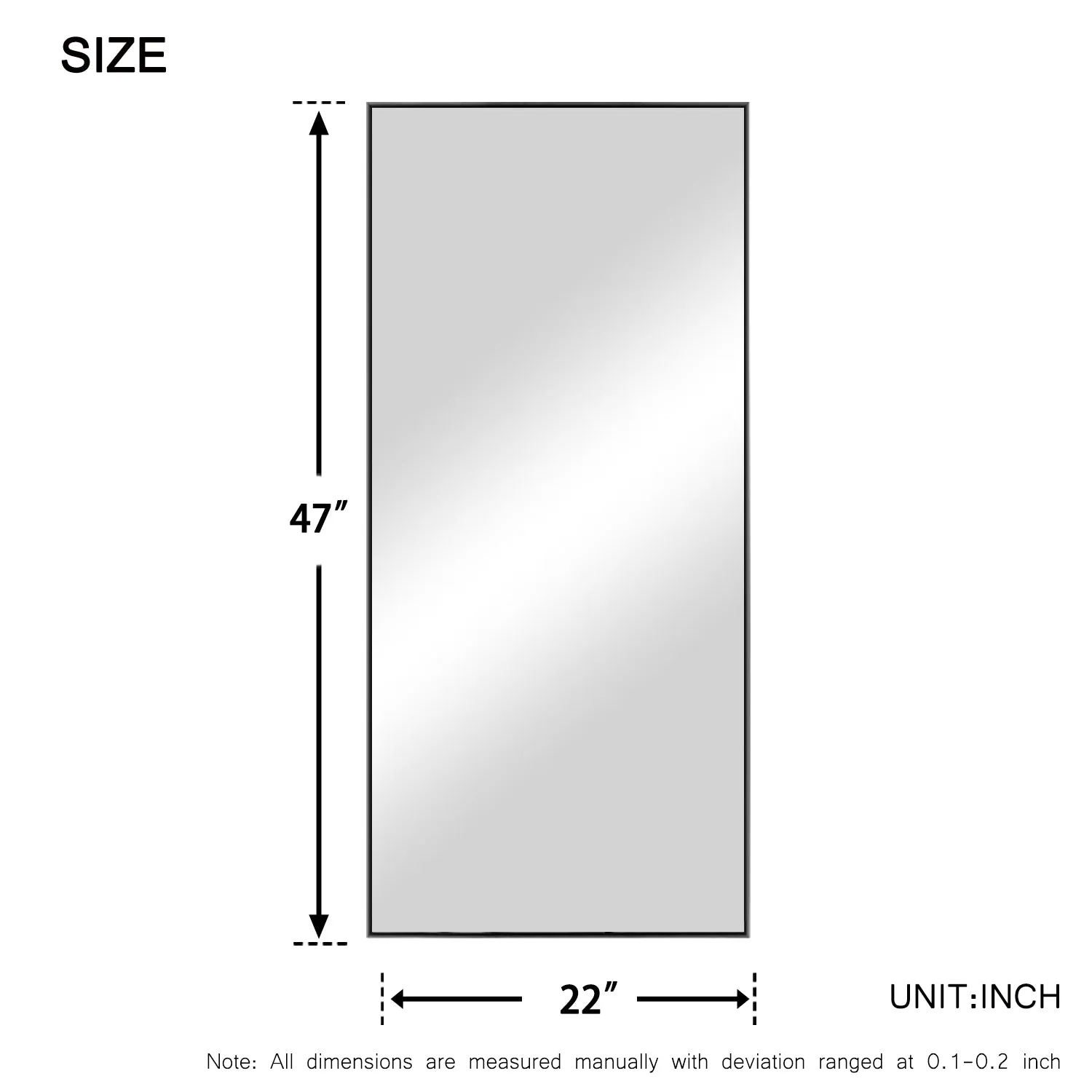 47-in H x 21-in W Wall Mirror