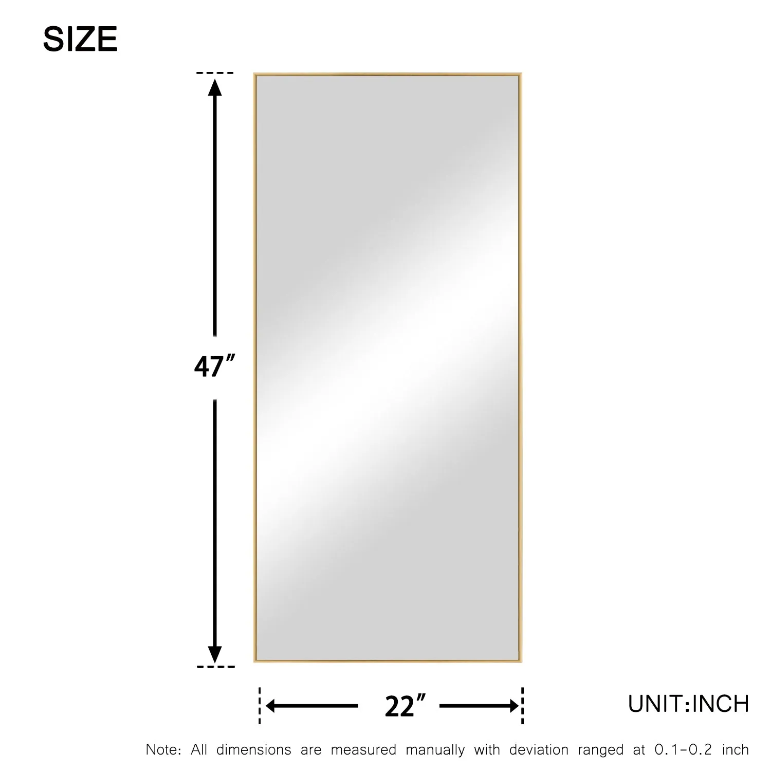47-in H x 21-in W Wall Mirror