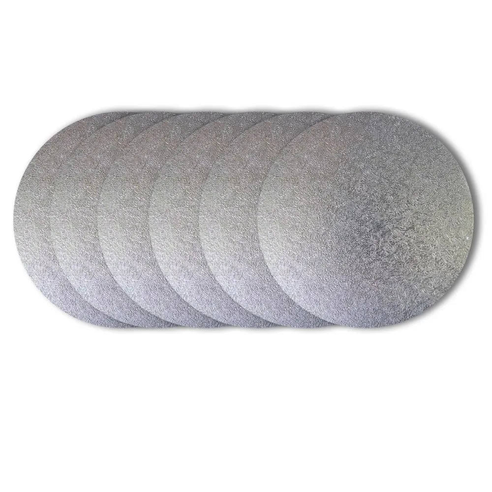 6 Cake Boards Round 12" Trays Silver Decoration Dessert Pastry Display Wedding