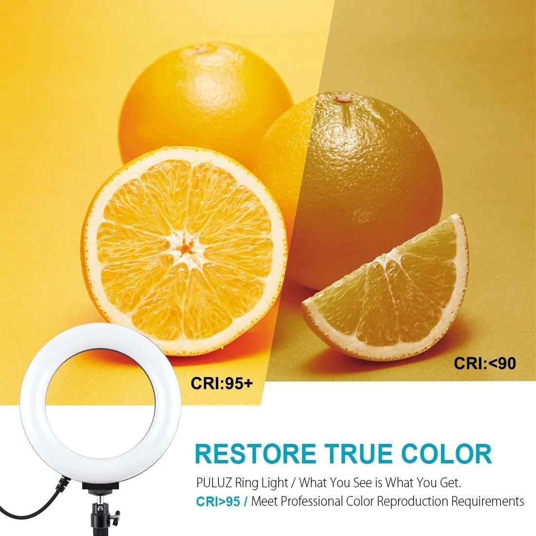 6.2 Usb Led Ring Light with 10 Modes & Desktop Tripod Mount - Black