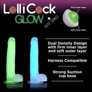 7 Inch Glow-in-the-Dark Silicone Dildo with Balls