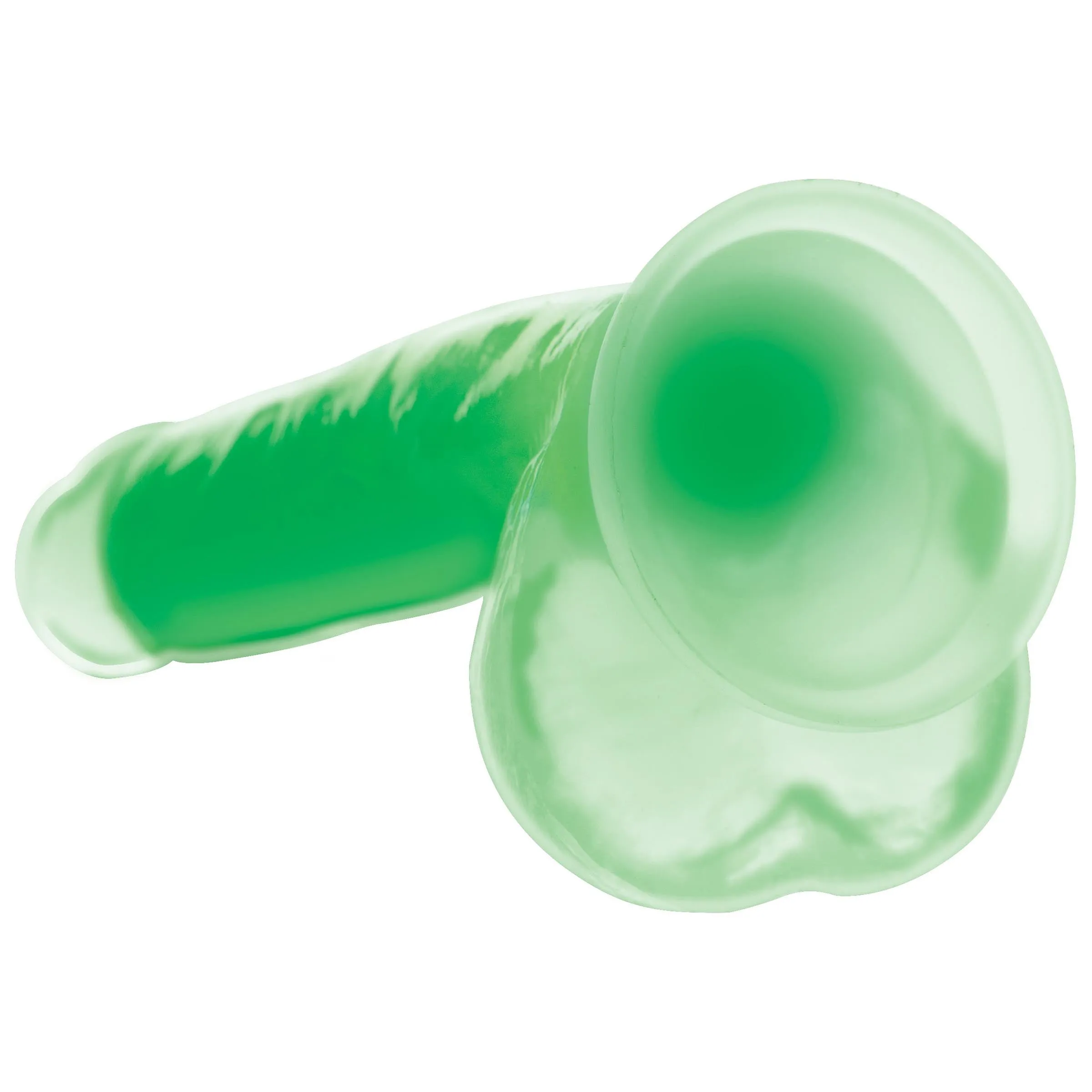 7 Inch Glow-in-the-Dark Silicone Dildo with Balls