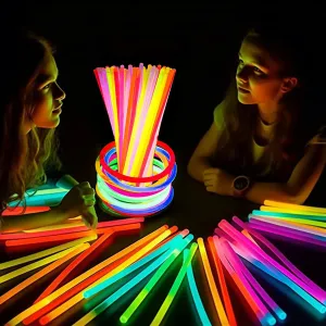 8" Glow Stick with Connectors, Multicolor Glow in the Dark Party Glow Bracelets Necklaces