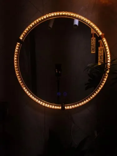 Acrylic Framed LED Mirror - 3BOLTS with ANTIFOG, DIMMER, Three Color Light, 60CM*60CM, Copper Mirror, Double Frame TRF 032