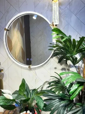 Acrylic Framed LED Mirror - 3BOLTS with ANTIFOG, DIMMER, Three Color Light, 60CM*60CM, Copper Mirror, Double Frame TRF 032