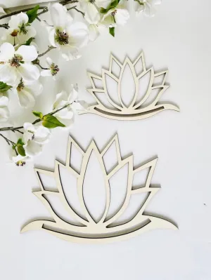 American Elm Wooden Lotus Flower Weaving Frame 4 Inch - MDF Lotus Cutout, Blanks for Wall Hanging | Lotus Decor for DIY Crafts | Wooden Lotus Flower for Decoration | Lotus Cutout Hanging