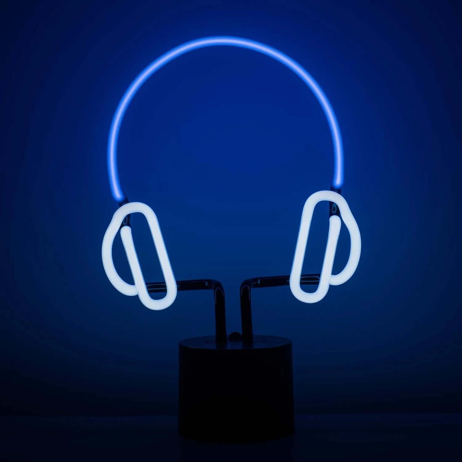 Amped & Co Headphones Neon Desk Light, Real Neon, Blue and White, Large 13x9 inches, Home
