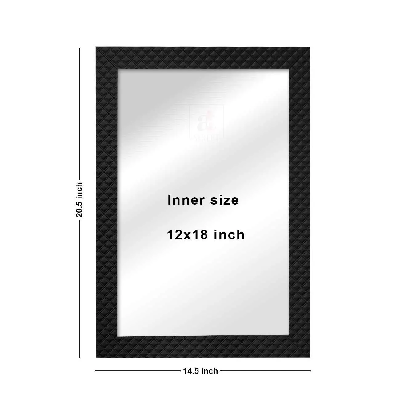 Art Street Painting Mantra Art Street Marble Black Rectangular Wall Mirror (12 X 15 Inch), Framed