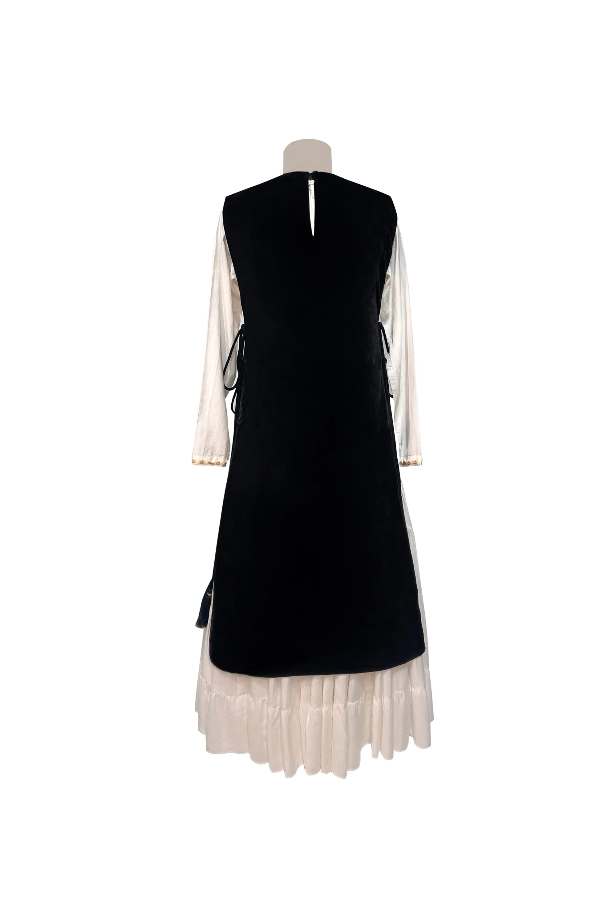 Black Velvet Gota Cape with Full Sleeves Jalabiya For Women