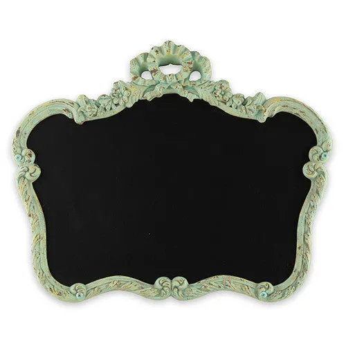 Blackboard in Ornate Vintage Frame in Aged Green Daiquiri Green