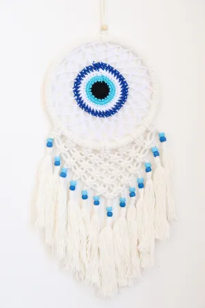 Blue Evil Eye inspired Macramé Tassel