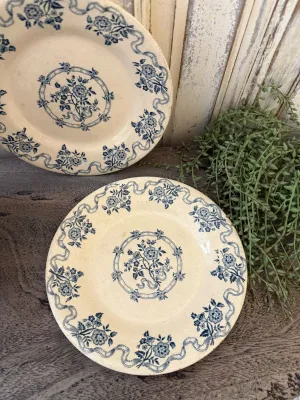 Blue French Patterned Plate (2 sizes)