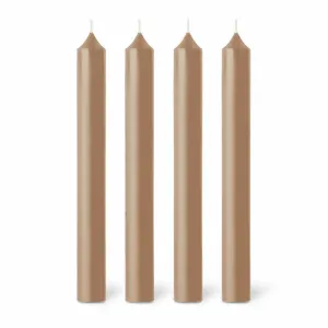 bougies la francaise | dinner candle pack of 12 | 27cm taupe - DC