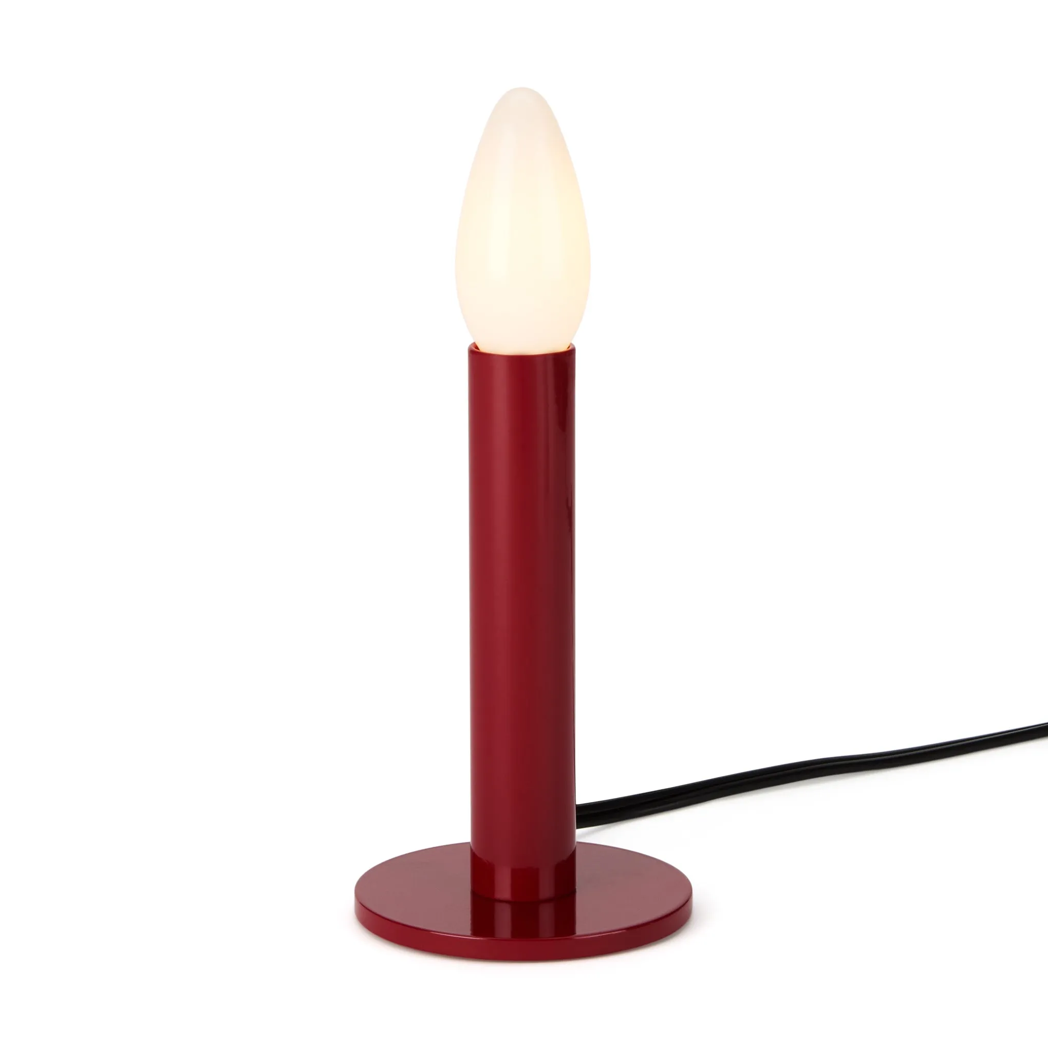 Candle Table Lamp - Burgundy