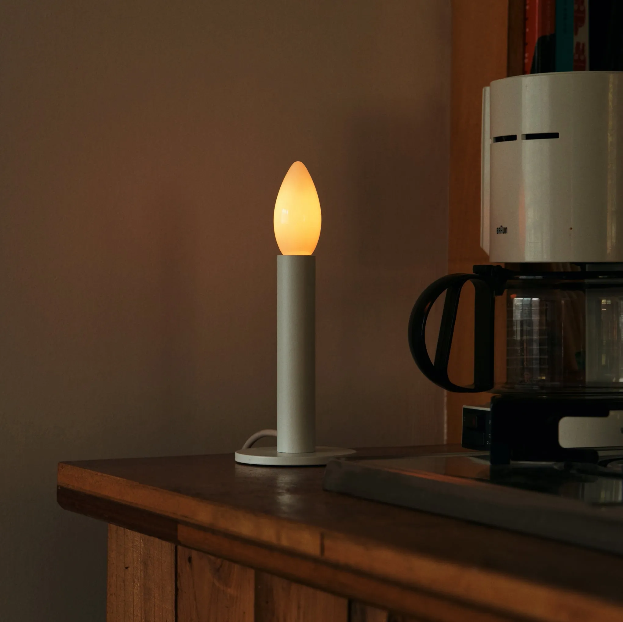 Candle Table Lamp - White