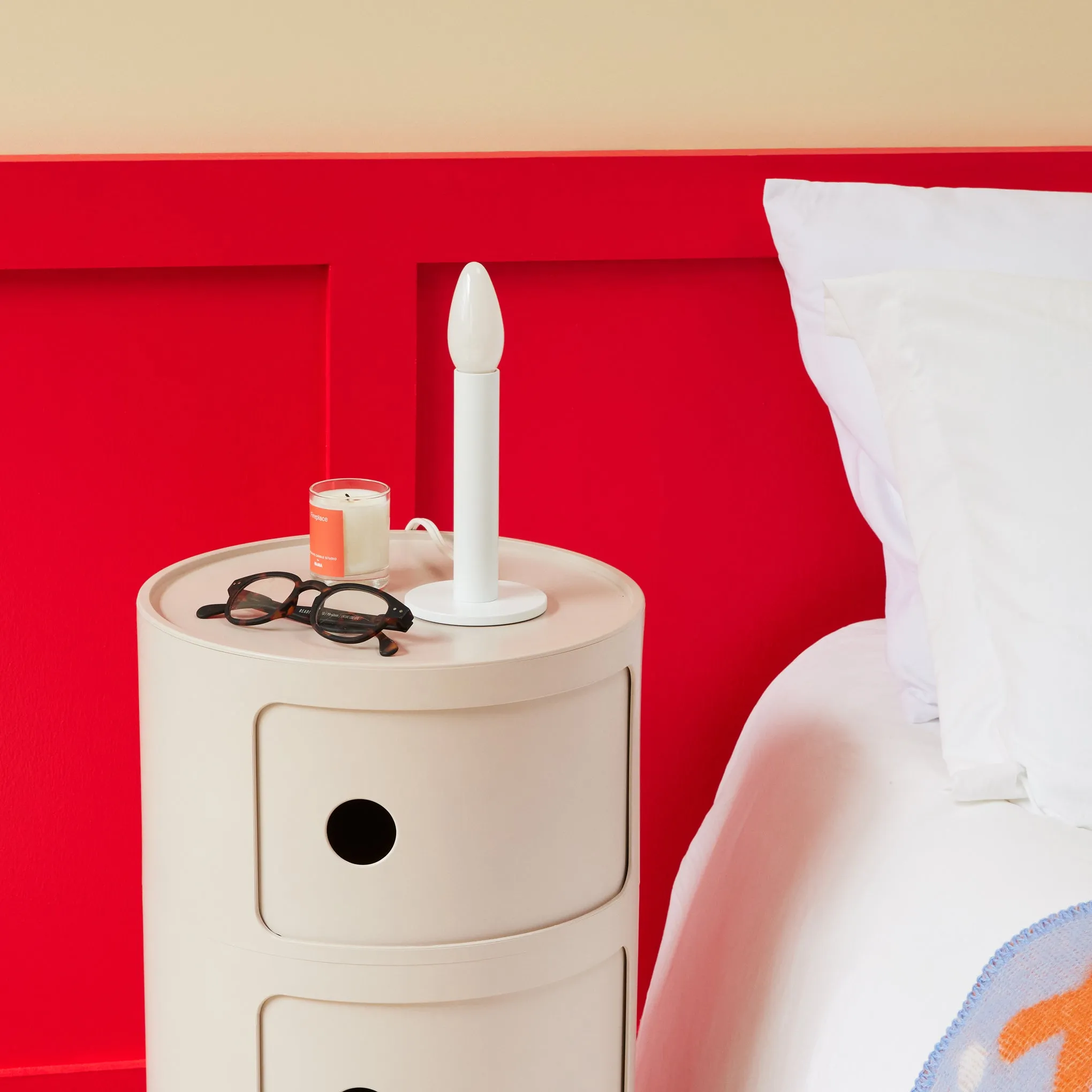 Candle Table Lamp - White