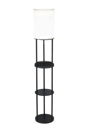 Charging Station Floor Lamp in Black