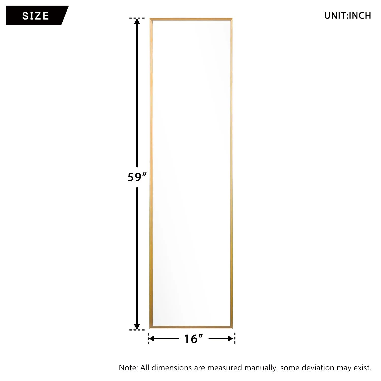 Classic Design Metal Framed Full Length Floor Mirror