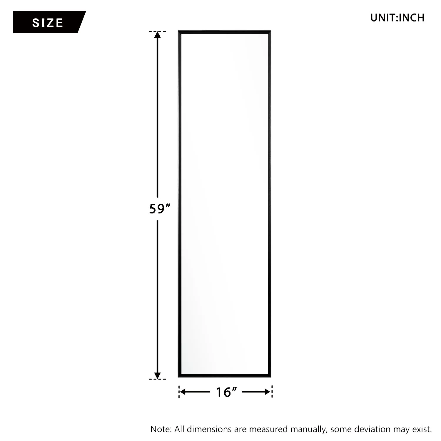 Classic Design Metal Framed Full Length Floor Mirror