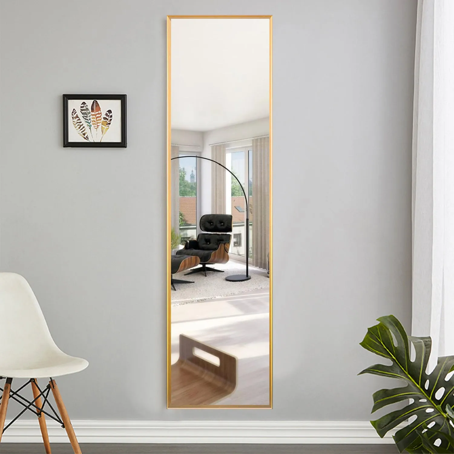 Classic Design Metal Framed Full Length Floor Mirror
