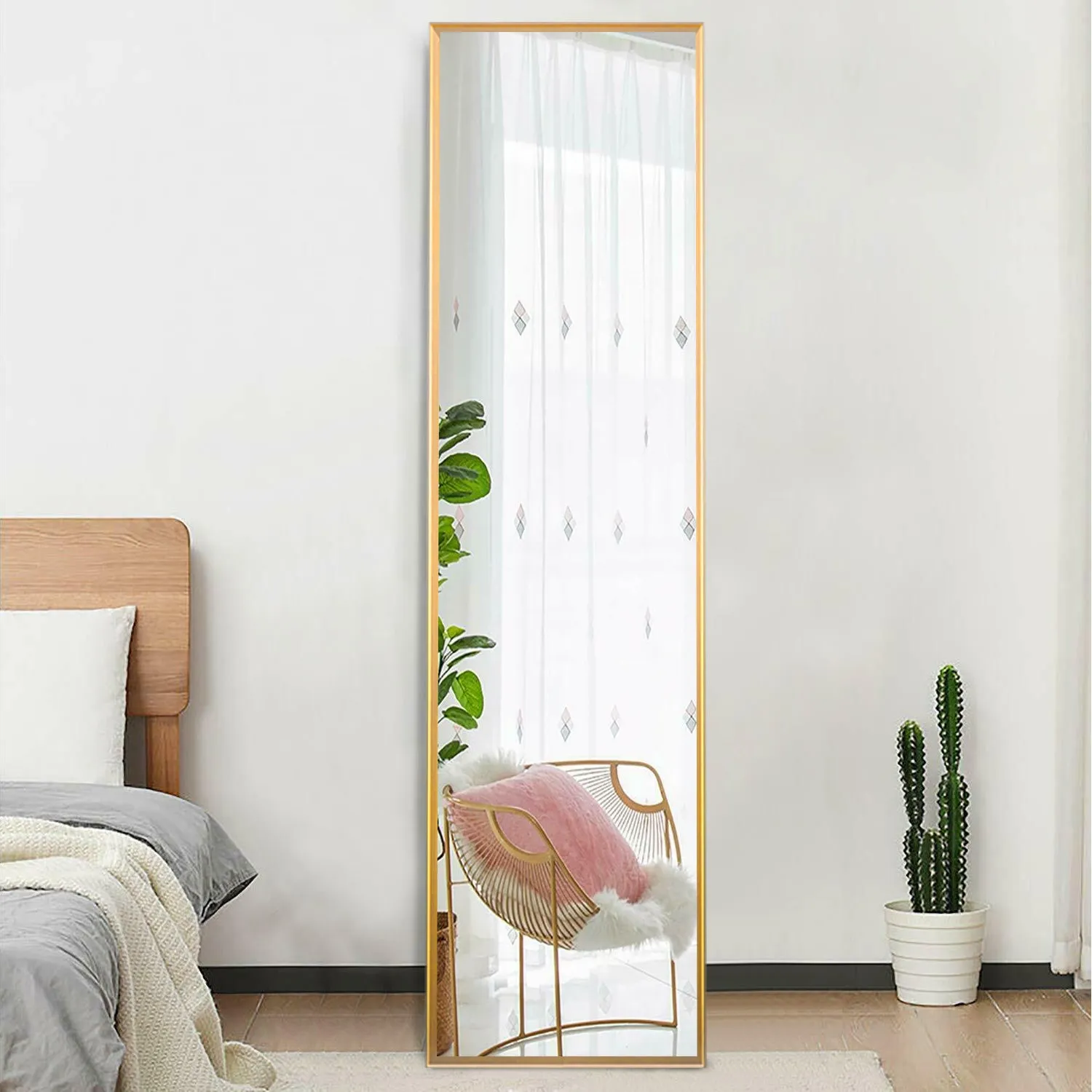 Classic Design Metal Framed Full Length Floor Mirror