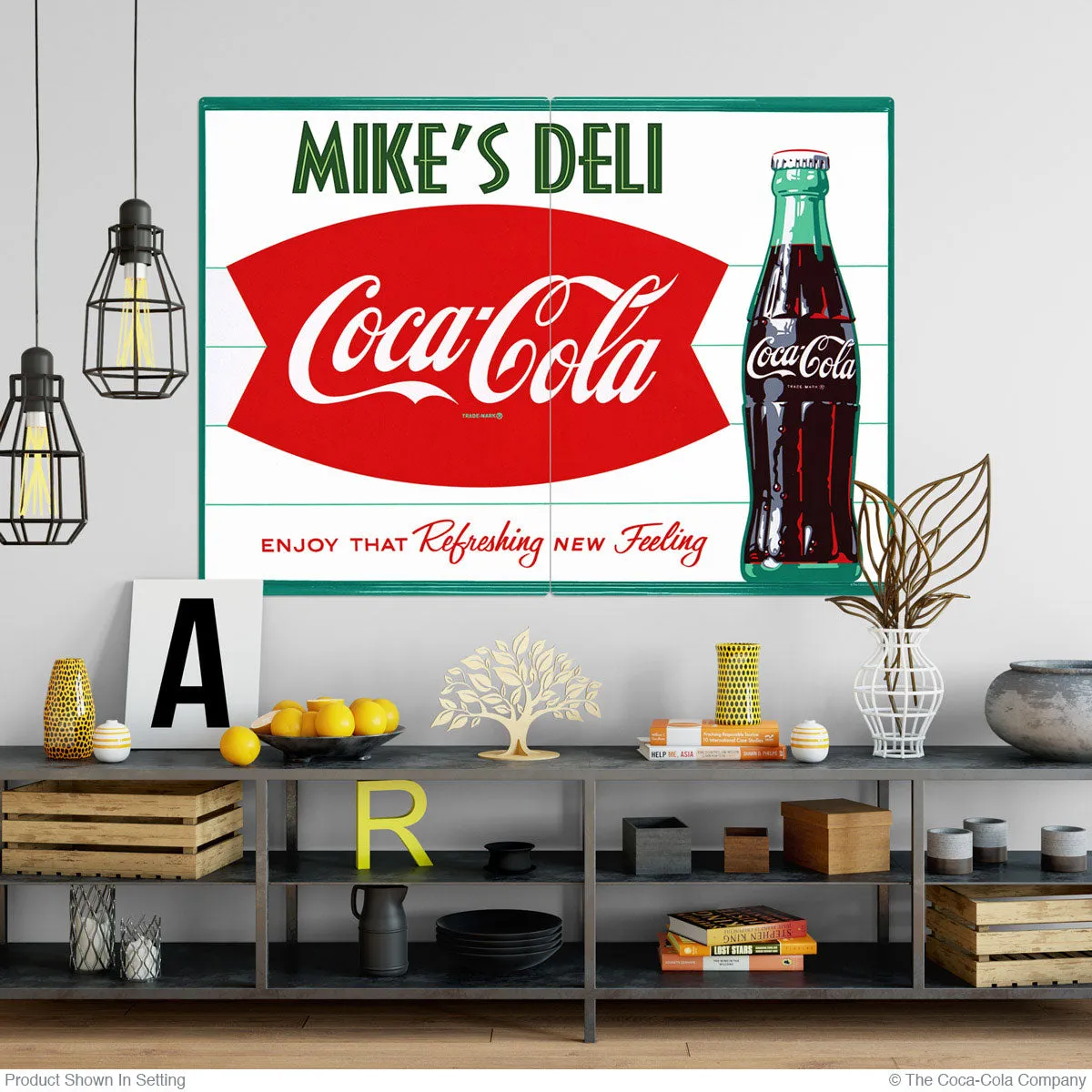 Coca-Cola Fishtail Personalized Large Metal Signs