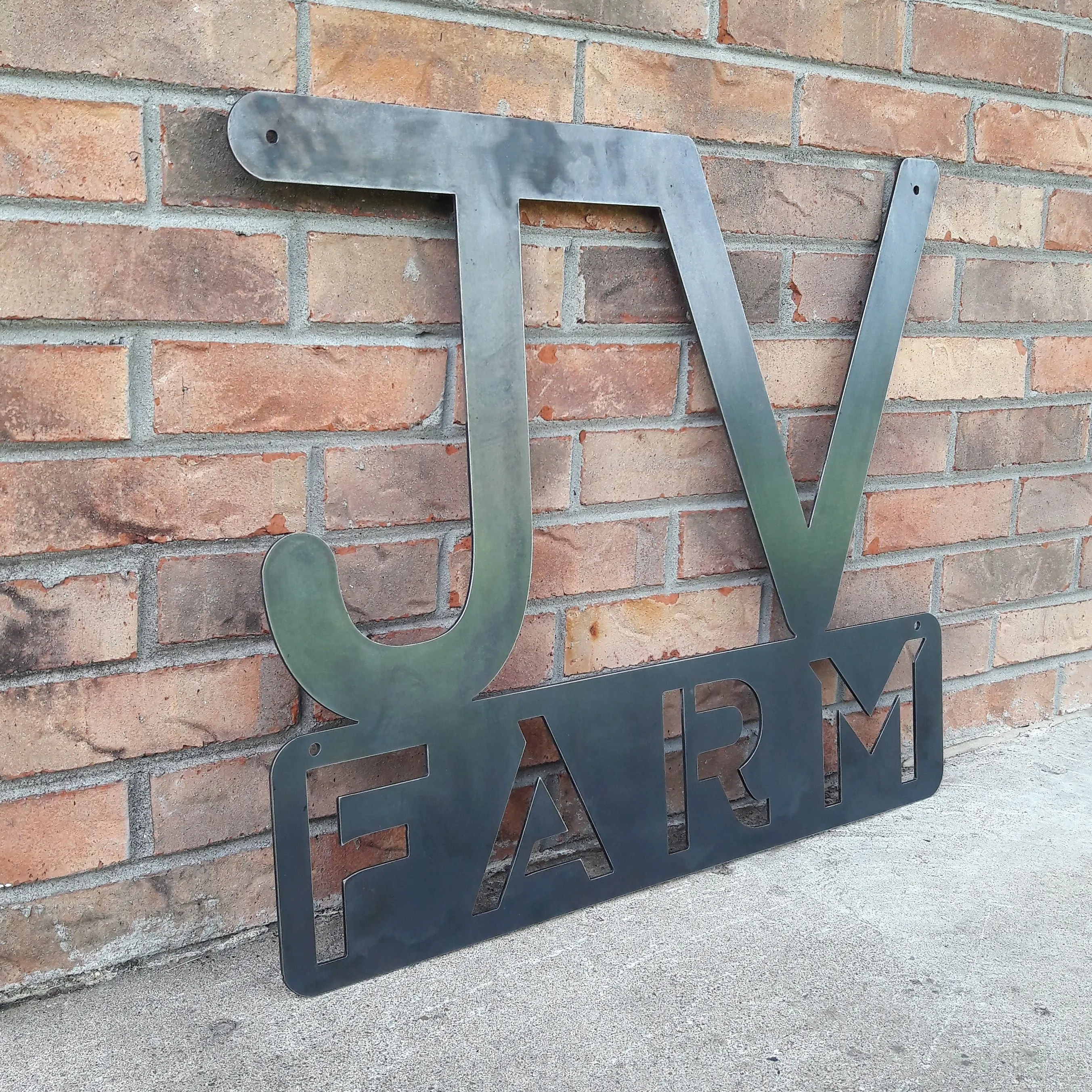 Contemporary Farm or Ranch Sign - Personalized Initials, Customized Farm Name and Brand, Porch Signs