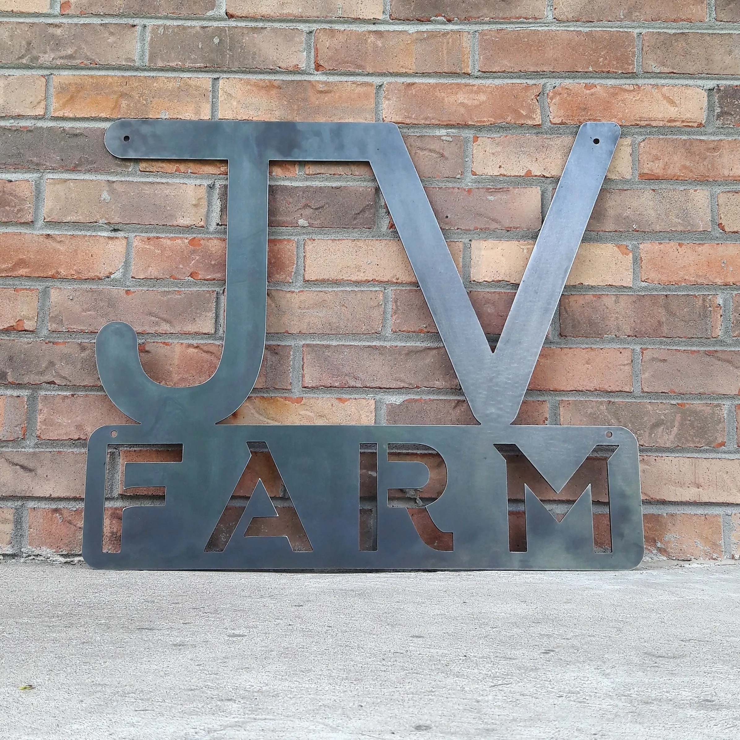 Contemporary Farm or Ranch Sign - Personalized Initials, Customized Farm Name and Brand, Porch Signs