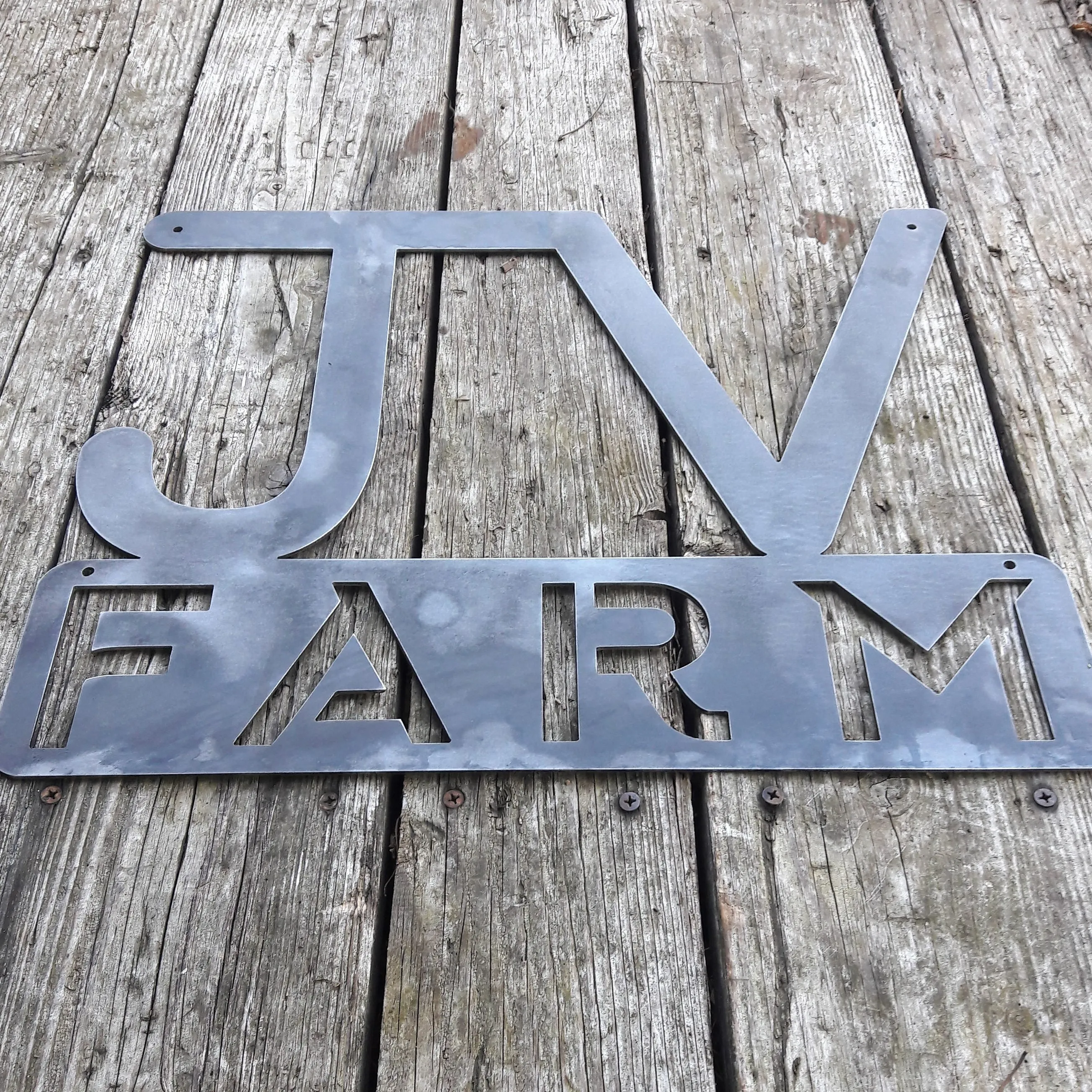 Contemporary Farm or Ranch Sign - Personalized Initials, Customized Farm Name and Brand, Porch Signs