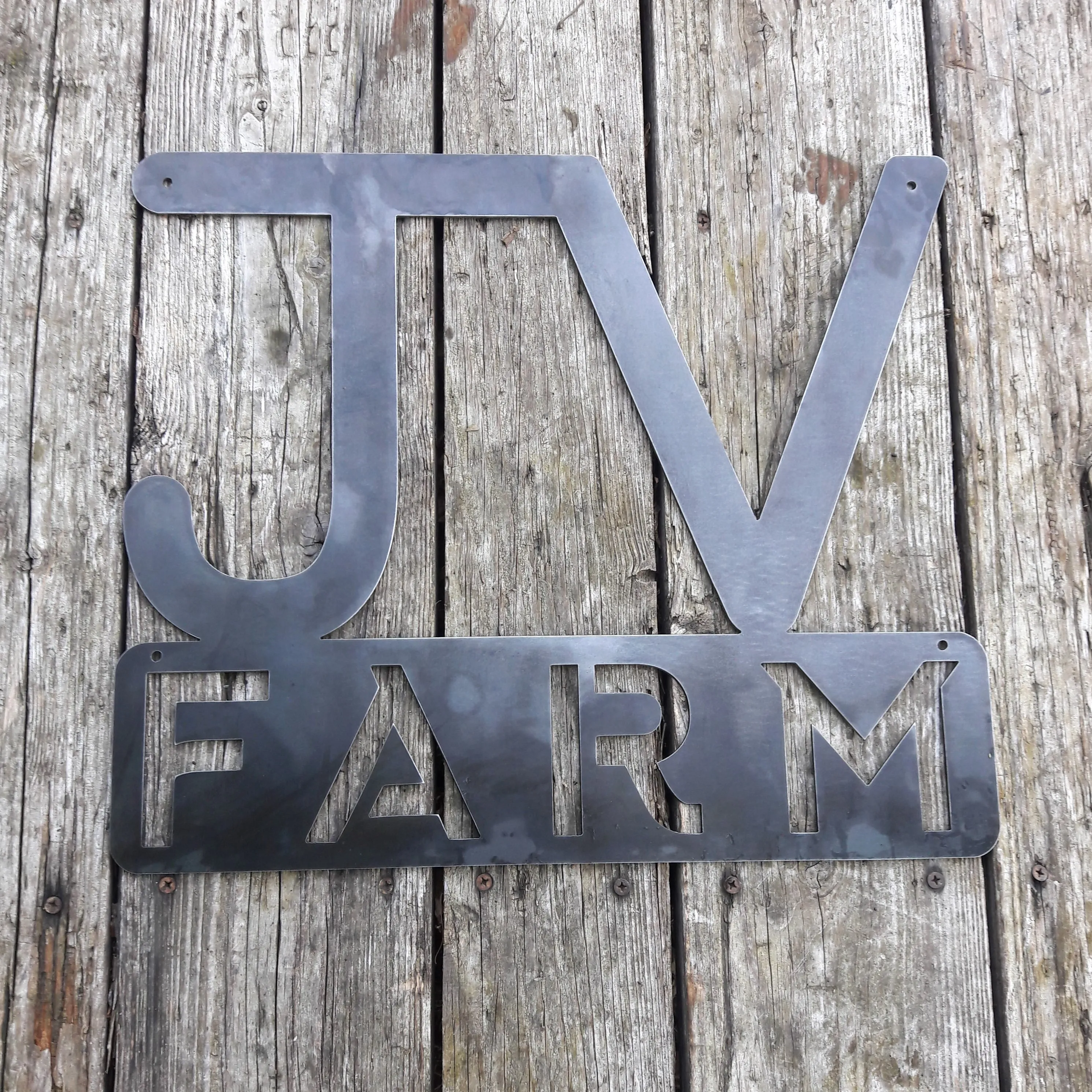 Contemporary Farm or Ranch Sign - Personalized Initials, Customized Farm Name and Brand, Porch Signs