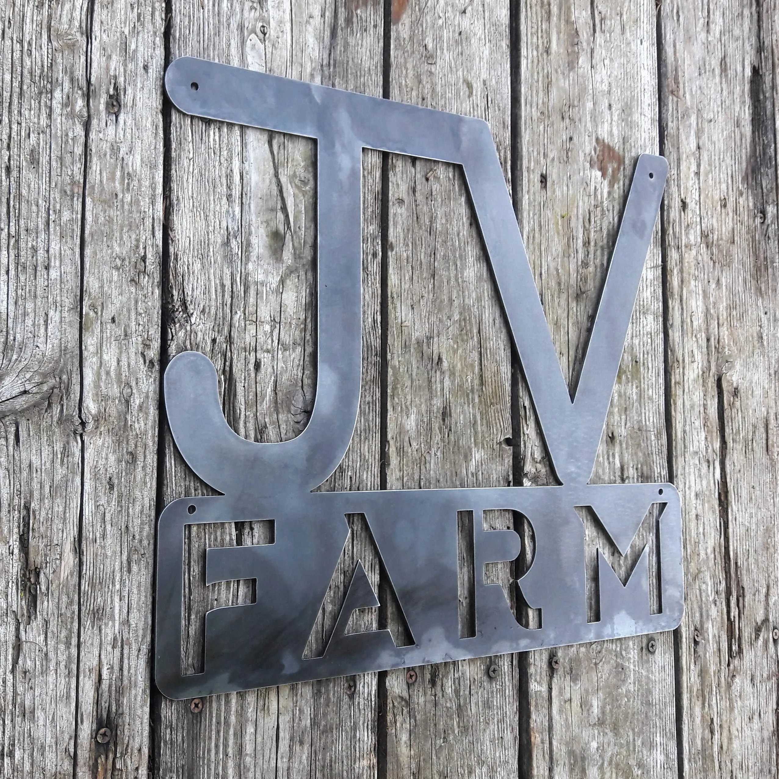 Contemporary Farm or Ranch Sign - Personalized Initials, Customized Farm Name and Brand, Porch Signs