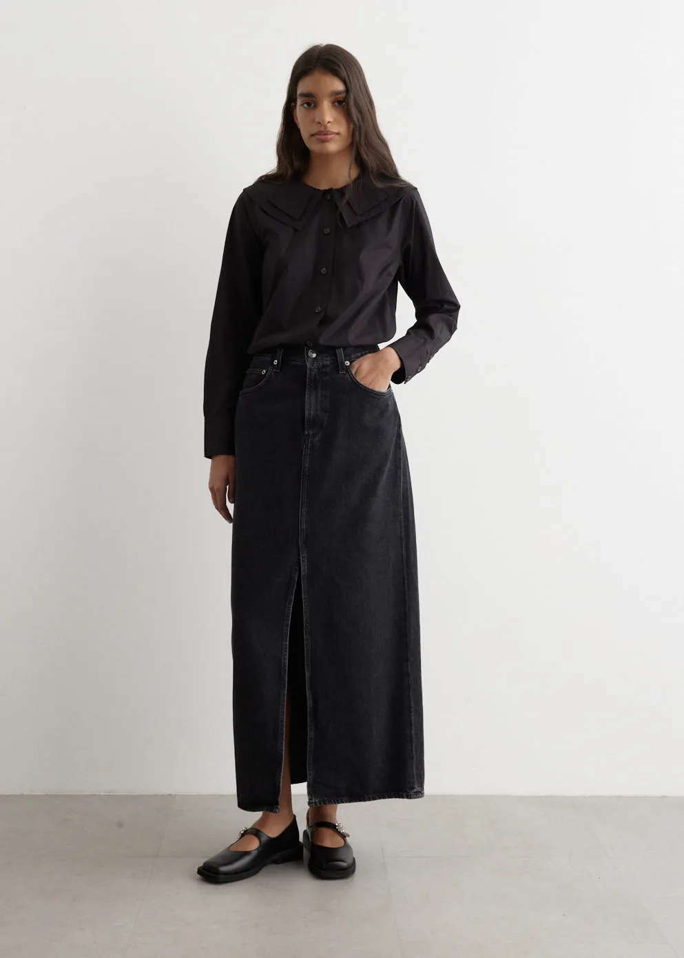Cotton Poplin Double-Collar Shirt