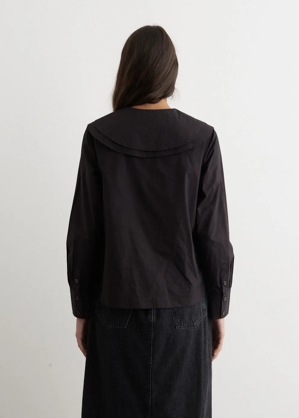 Cotton Poplin Double-Collar Shirt