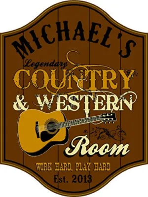 Country & Western Room Custom Wooden Novelty Sign