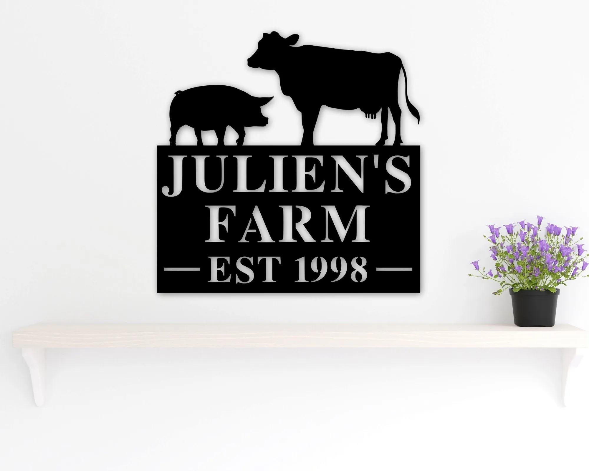 Custom Cow Farm Metal Sign - Personalized Metal Farm Signs - Metal Farm Signs - Farmer Gifts