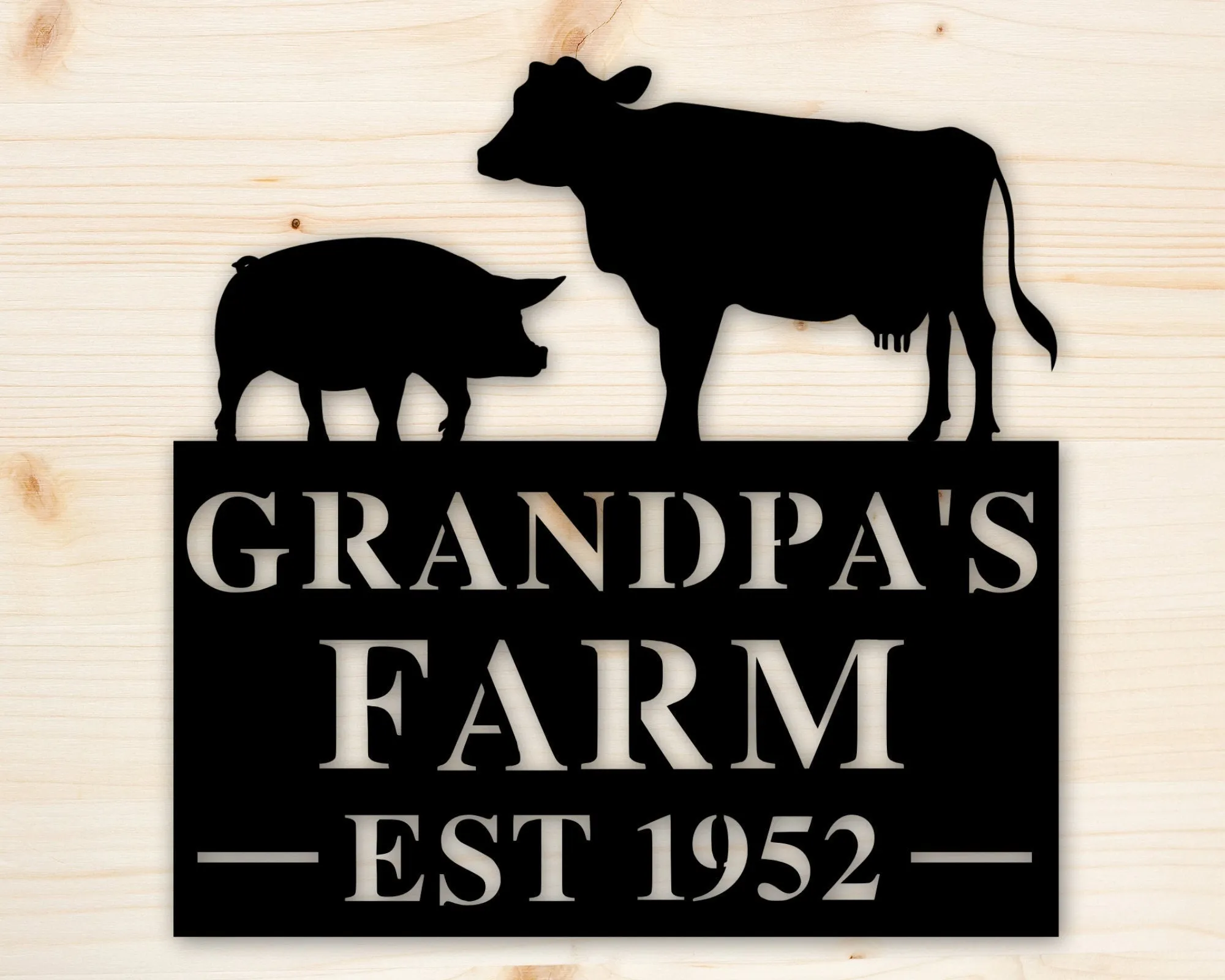 Custom Cow Farm Metal Sign - Personalized Metal Farm Signs - Metal Farm Signs - Farmer Gifts