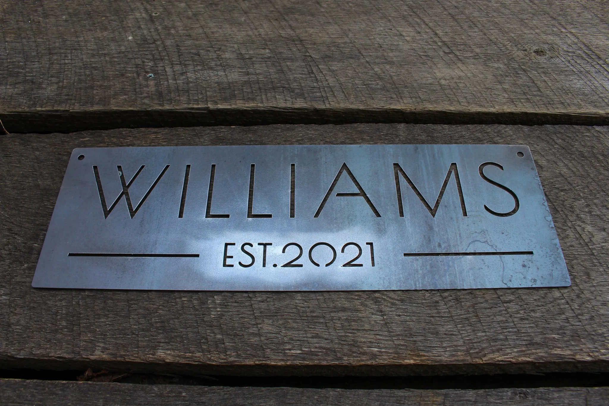 Custom Family Name and Date Sign - Modern Metal Home Decor, Elegant Metal Sign, Wedding Signs