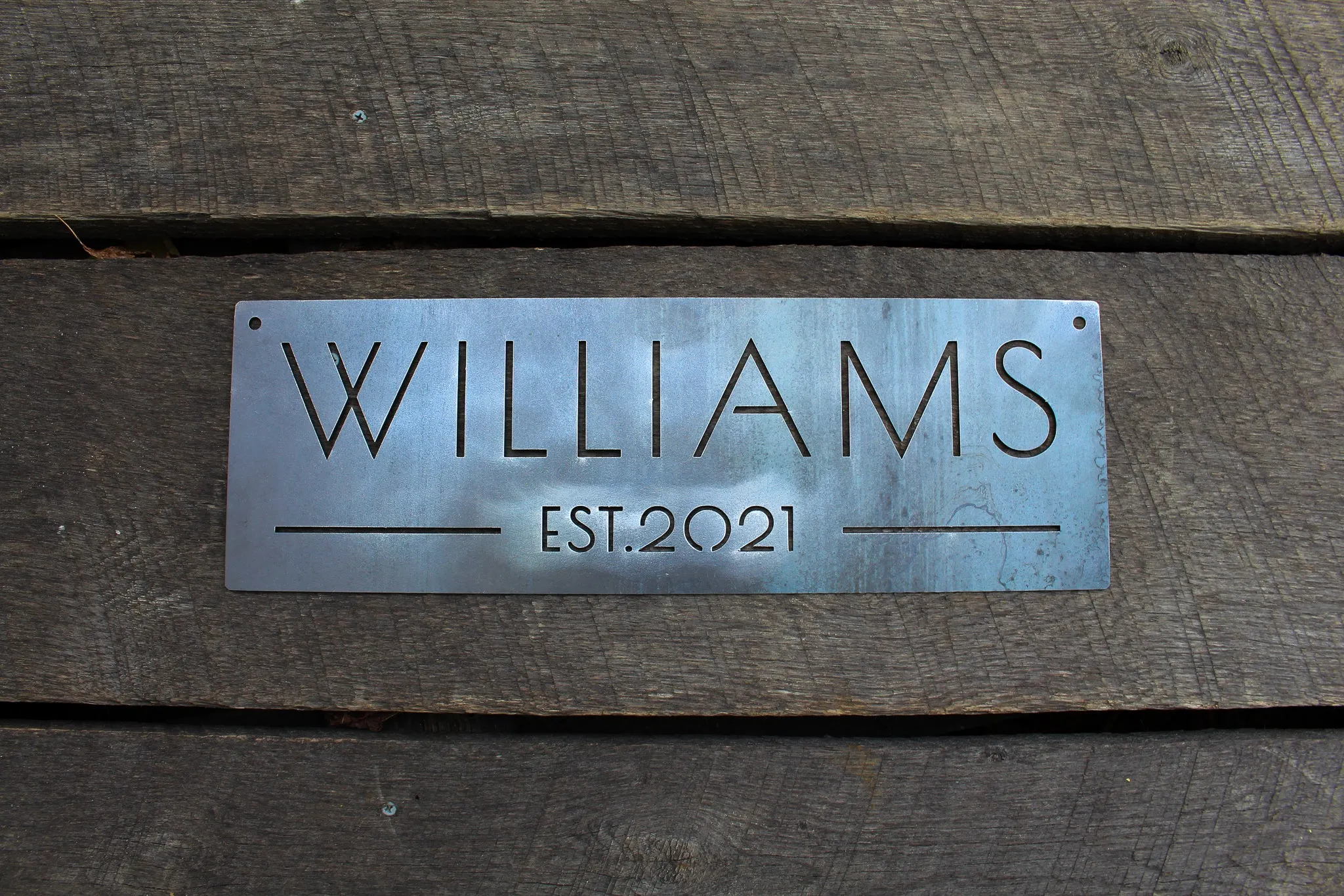 Custom Family Name and Date Sign - Modern Metal Home Decor, Elegant Metal Sign, Wedding Signs