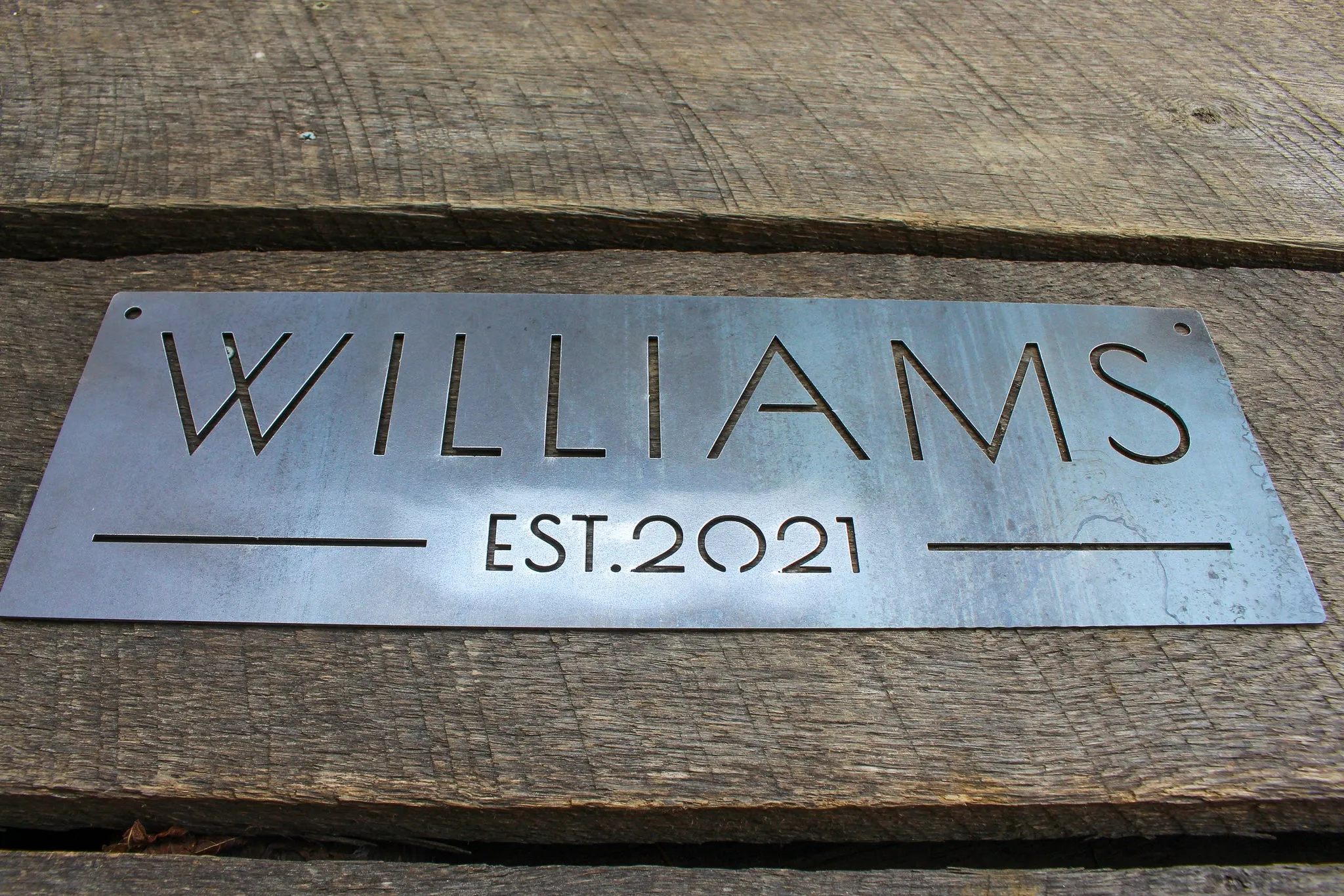 Custom Family Name and Date Sign - Modern Metal Home Decor, Elegant Metal Sign, Wedding Signs