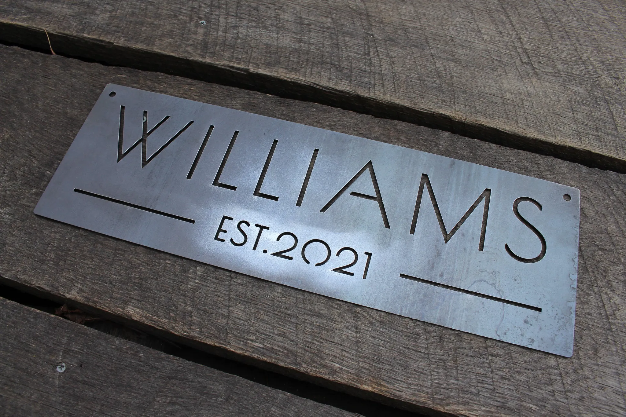 Custom Family Name and Date Sign - Modern Metal Home Decor, Elegant Metal Sign, Wedding Signs